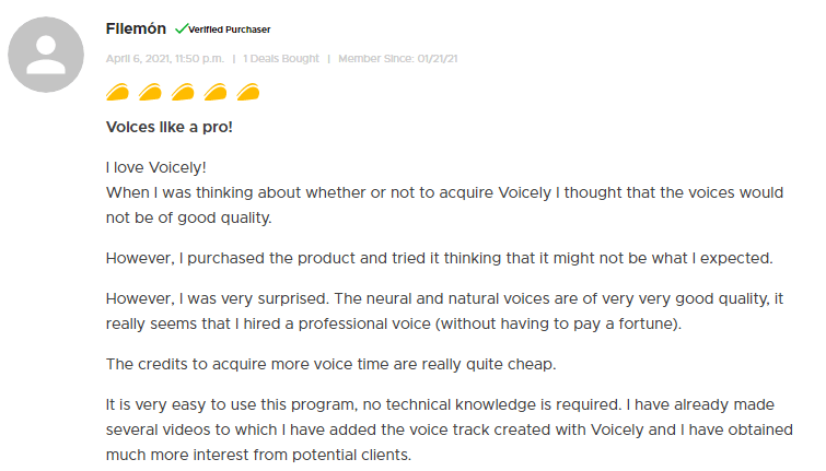 Review Text To Speech Demo - Voicely